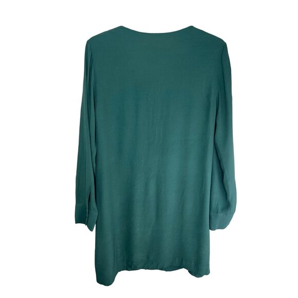 Madewell Womens Smokey Spruce V-Neck Button-Down Novel Dress Long Sleeve Large - Picture 13 of 14